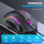 Souris filaire RVB MKESPN X15 Full Speed 12800DPI avec 12 boutons et définition de macros, x15