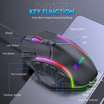 Souris filaire RVB MKESPN X15 Full Speed 12800DPI avec 12 boutons et définition de macros, x15