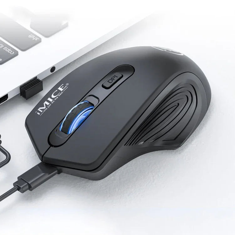 Souris sans fil silencieuse iMICE G-1800 rechargeable 4 boutons 1600 DPI 2,4 GHz pour ordinateur PC portable