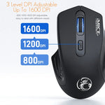 Souris sans fil silencieuse iMICE G-1800 rechargeable 4 boutons 1600 DPI 2,4 GHz pour ordinateur PC portable
