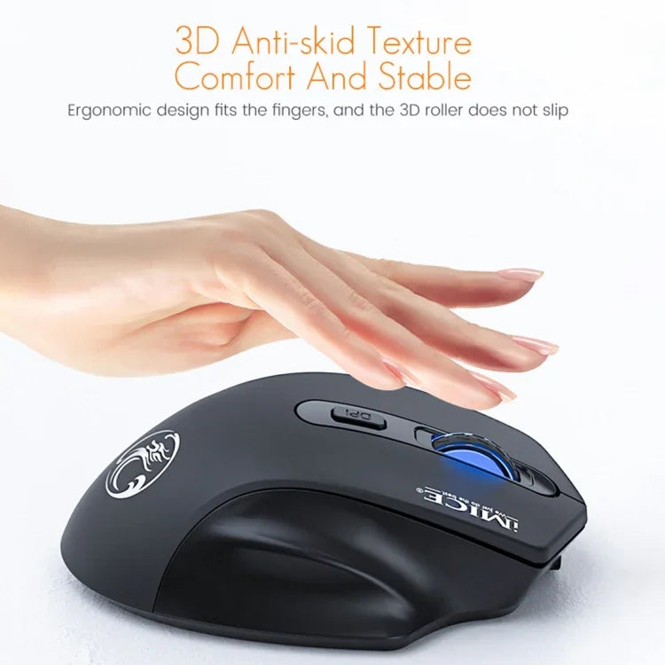 Souris sans fil silencieuse iMICE G-1800 rechargeable 4 boutons 1600 DPI 2,4 GHz pour ordinateur PC portable