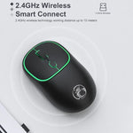 Souris sans fil silencieuse iMICE W-618 rechargeable 4 boutons 1600 DPI 2,4 GHz Bluetooth pour ordinateur PC portable, W-618 2,4 GHz et Bluetooth