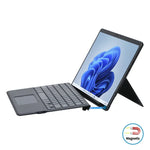 Pour l'étui en cuir avec clavier Bluetooth rétroéclairé coloré et fente pour stylet pour tablette Microsoft Surface Pro 8, pour Microsoft Surface Pro 8