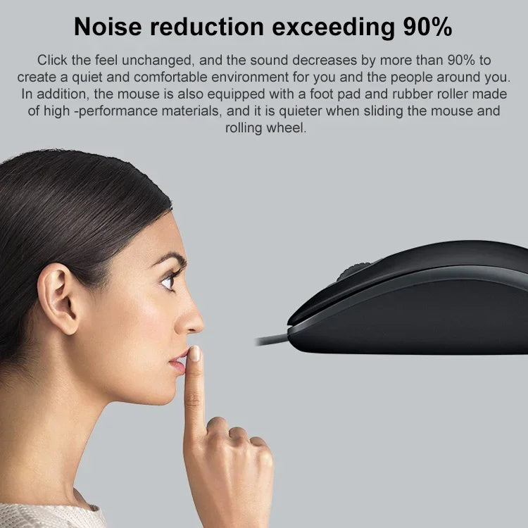 Souris filaire silencieuse USB Logitech M110 1000 DPI