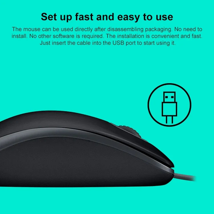Souris filaire silencieuse USB Logitech M110 1000 DPI