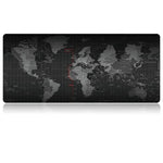 Tapis de souris de jeu et de clavier avec motif carte du monde, surface en tissu lisse, en caoutchouc souple antidérapant, grande taille, 80 x 30 cm