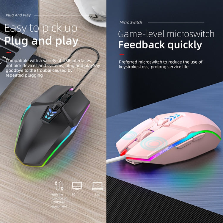 Souris de jeu/bureau filaire USB S700 lumière colorée