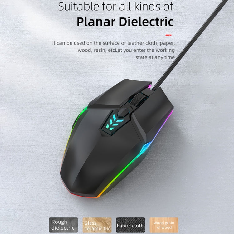 Souris de jeu/bureau filaire USB S700 lumière colorée