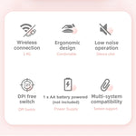 Souris sans fil rechargeable HXSJ M107 4 boutons 1600 DPI double mode 2,4 GHz + Bluetooth 5.1, version batterie