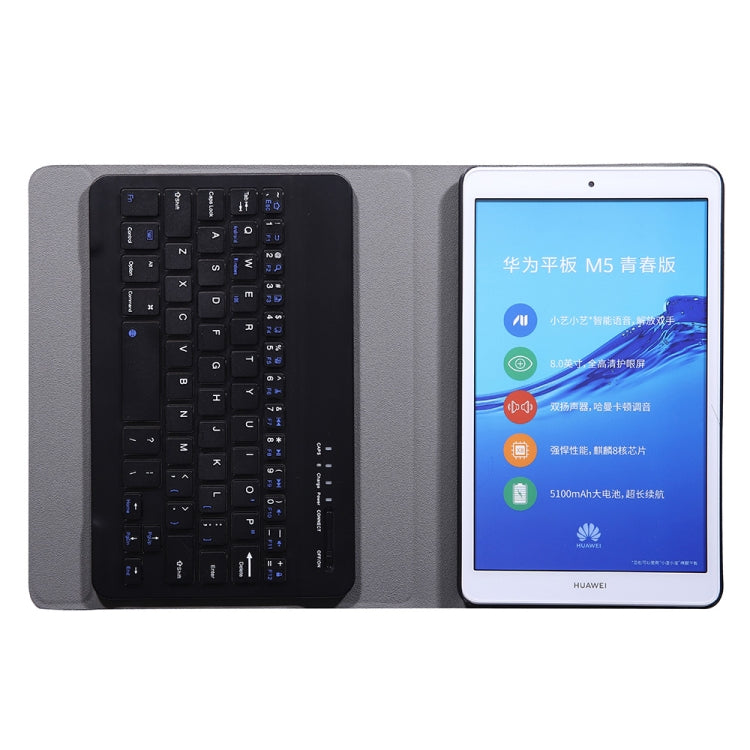 A0M5 Clavier Bluetooth détachable + Étui en cuir ultra-mince à rabat horizontal pour tablette Huawei MediaPad M5 et Honor Tab 5 de 8 pouces, avec support