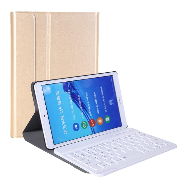 A0M5 Clavier Bluetooth détachable + Étui en cuir ultra-mince à rabat horizontal pour tablette Huawei MediaPad M5 et Honor Tab 5 de 8 pouces, avec support