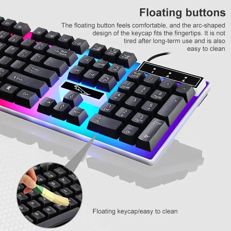 Ensemble Clavier + Souris filaire lumineux ZGB G21, G21 (Noir)