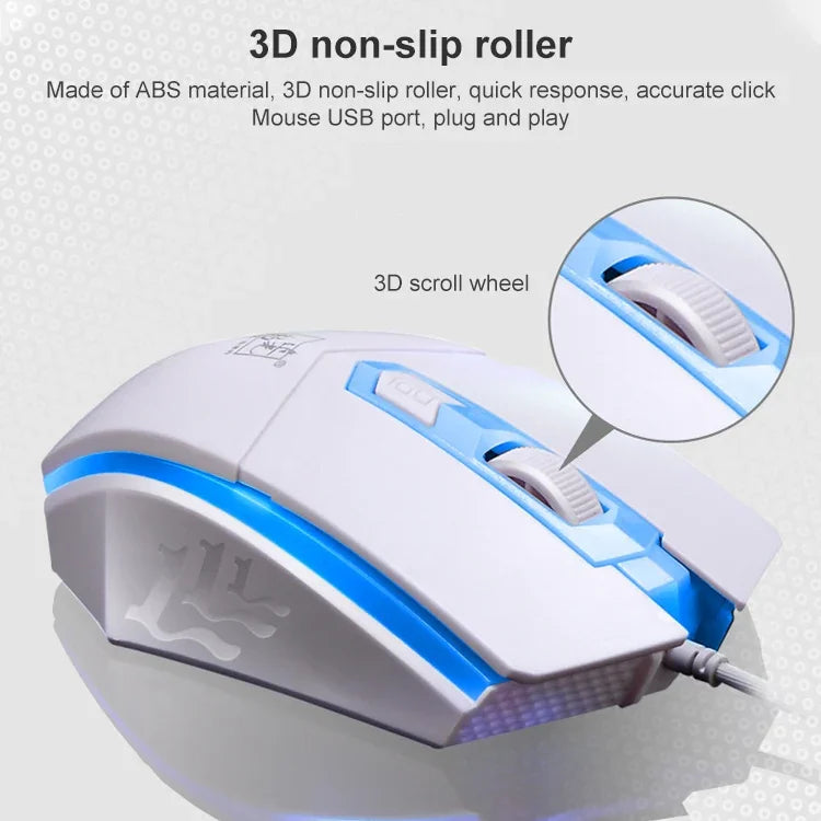 Ensemble Clavier + Souris filaire lumineux ZGB G21, G21 (Noir)