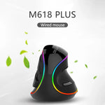 DELUX M618 Plus RGB Souris Optique Filaire Ergonomique Verticale 4000DPI, Filaire 4000DPI