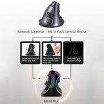 DELUX M618 Plus RGB Souris Optique Filaire Ergonomique Verticale 4000DPI, Filaire 4000DPI