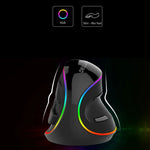 DELUX M618 Plus RGB Souris Optique Filaire Ergonomique Verticale 4000DPI, Filaire 4000DPI