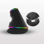 DELUX M618 Plus RGB Souris Optique Filaire Ergonomique Verticale 4000DPI, Filaire 4000DPI