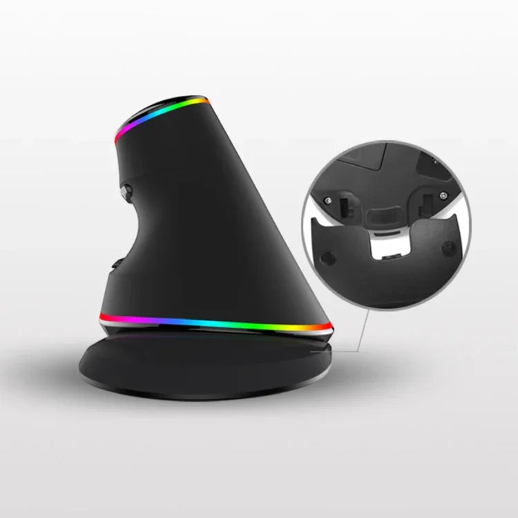 DELUX M618 Plus RGB Souris Optique Filaire Ergonomique Verticale 4000DPI, Filaire 4000DPI