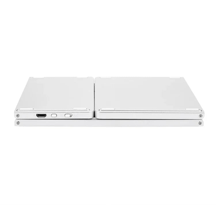 B033 Clavier Bluetooth sans fil pliable 3 volets 64 touches avec pavé tactile, pliable 3 volets 64 touches avec pavé tactile Blanc