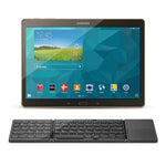 B033 Clavier Bluetooth sans fil pliable 3 volets 64 touches avec pavé tactile, pliable 3 volets 64 touches avec pavé tactile Blanc