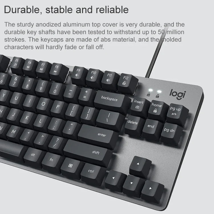 Clavier mécanique filaire compact Logitech K835, axe vert, axe vert