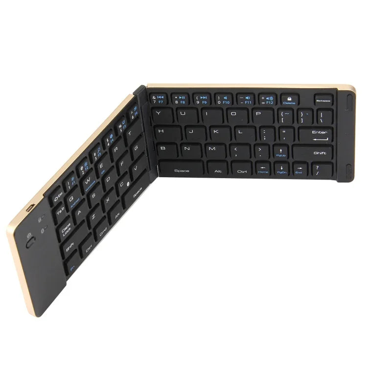 Clavier sans fil Bluetooth pliable F66 à 66 touches, compatible Android / Windows / iOS, F66 pliable 2 fois 66 touches noir, F66 pliable 2 fois 66 touches or rose, F66 pliable 2 fois 66 touches argent, F66 pliable 2 fois 66 touches or