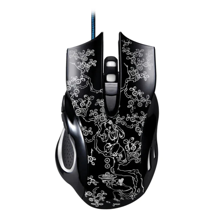 Souris de jeu e-sport optique filaire ZGB 169 USB 2400DPI à quatre vitesses réglables avec rétroéclairage LED et contrepoids, Longueur : 1,45 m, 169 Noir, 169 Blanc