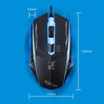 Souris de jeu optique filaire Chasing Leopard 199 USB 1600 DPI avec rétroéclairage LED et trois vitesses réglables, longueur: 1,3 m, 199 noire, 199