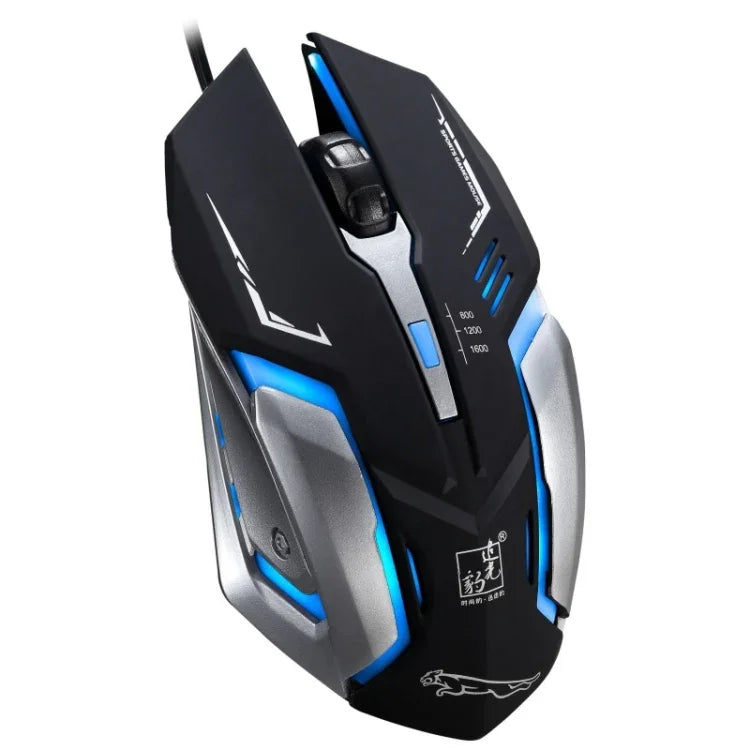 Souris optique de jeu filaire muette Chasing Leopard K1 USB 1600DPI à rétroéclairage LED réglable à trois vitesses, longueur : 1,3 m