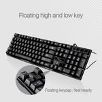 Ensemble Clavier de Jeu de Bureau Suspendu Filaire USB 104 Touches Chasing Leopard Q17 + Souris Filaire Symétrique, Longueur du câble du clavier : 1,4 m, Longueur du câble de la souris : 1,3 m, Q17 Noir, Q17 Blanc