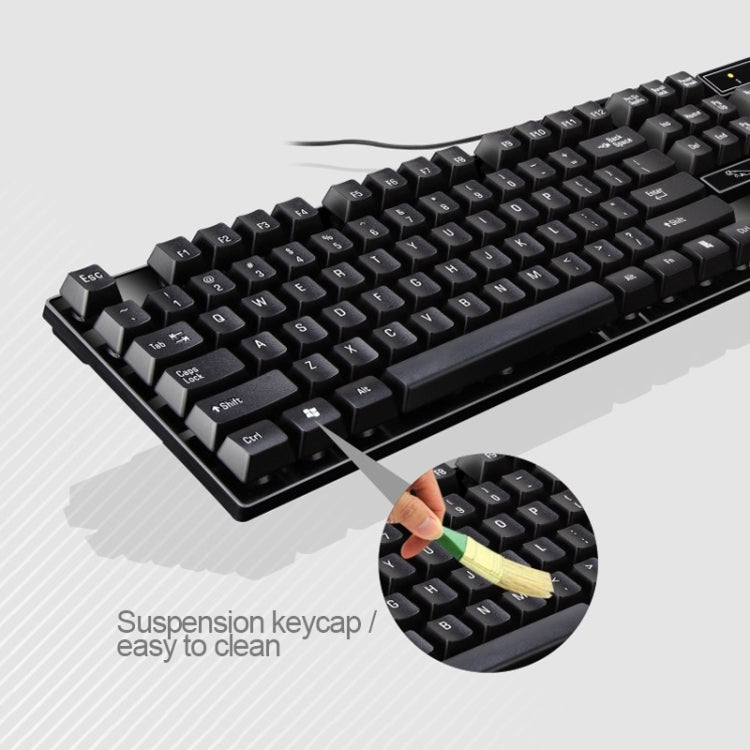 Ensemble Clavier de Jeu de Bureau Suspendu Filaire USB 104 Touches Chasing Leopard Q17 + Souris Filaire Symétrique, Longueur du câble du clavier : 1,4 m, Longueur du câble de la souris : 1,3 m, Q17 Noir, Q17 Blanc