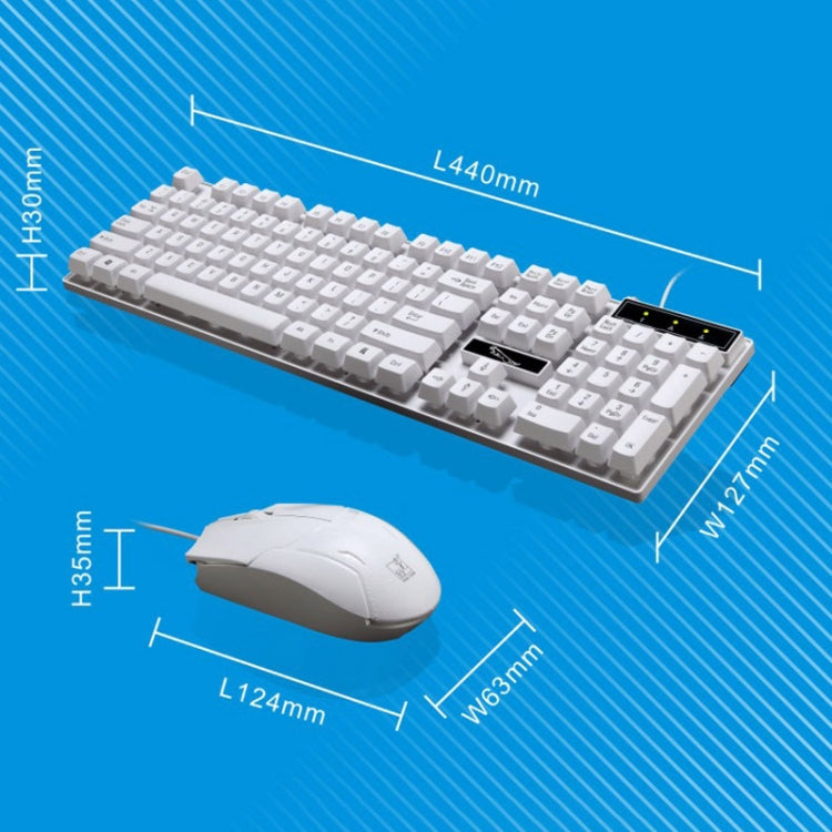 Ensemble Clavier de Jeu de Bureau Suspendu Filaire USB 104 Touches Chasing Leopard Q17 + Souris Filaire Symétrique, Longueur du câble du clavier : 1,4 m, Longueur du câble de la souris : 1,3 m, Q17 Noir, Q17 Blanc