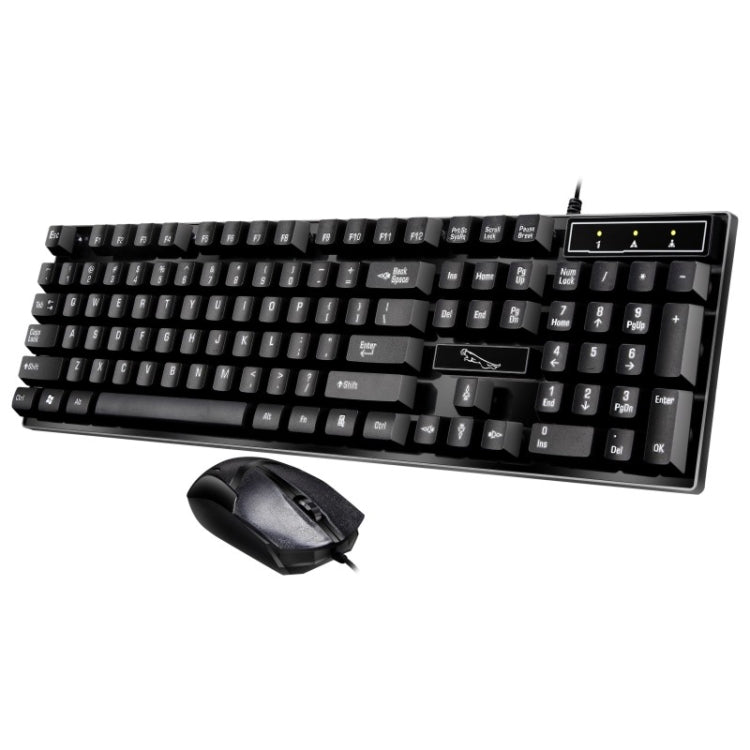 Ensemble Clavier de Jeu de Bureau Suspendu Filaire USB 104 Touches Chasing Leopard Q17 + Souris Filaire Symétrique, Longueur du câble du clavier : 1,4 m, Longueur du câble de la souris : 1,3 m, Q17 Noir, Q17 Blanc