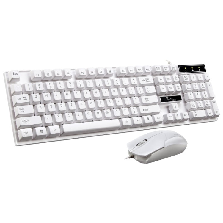 Ensemble Clavier de Jeu de Bureau Suspendu Filaire USB 104 Touches Chasing Leopard Q17 + Souris Filaire Symétrique, Longueur du câble du clavier : 1,4 m, Longueur du câble de la souris : 1,3 m, Q17 Noir, Q17 Blanc