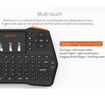 Clavier sans fil mini VIBOTON i8 Plus 2,4 GHz QWERT avec pavé tactile pour boîtier TV, Mi Box, ordinateur, tablette, ordinateur portable et projecteur (noir), clavier sans fil