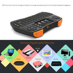 Clavier sans fil mini VIBOTON i8 Plus 2,4 GHz QWERT avec pavé tactile pour boîtier TV, Mi Box, ordinateur, tablette, ordinateur portable et projecteur (noir), clavier sans fil
