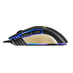 Apedra iMICE A5 Souris de jeu haute précision LED à lumière respiratoire contrôlée à quatre couleurs USB 7 boutons 3200 DPI Souris de jeu optique filaire pour ordinateur PC portable, iMICE A5