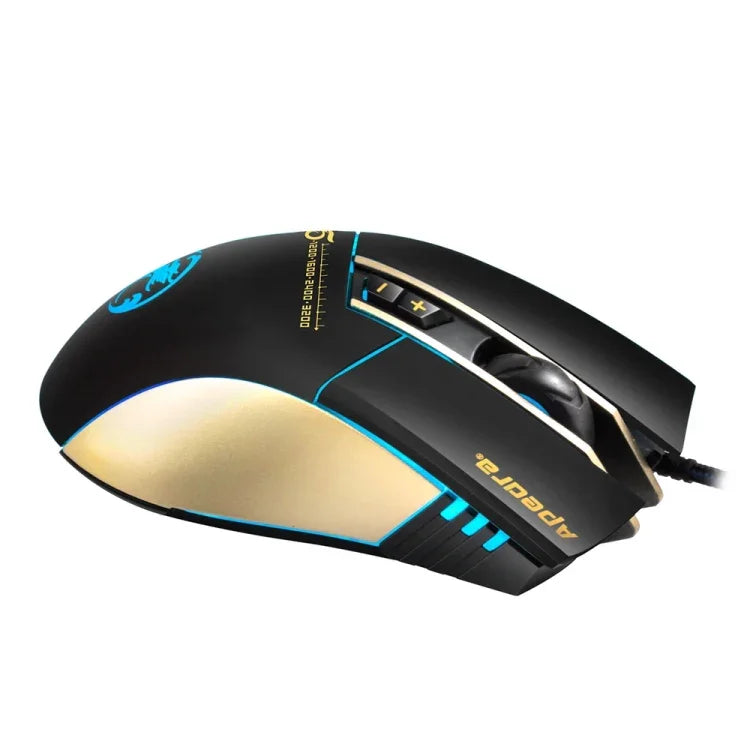 Apedra iMICE A5 Souris de jeu haute précision LED à lumière respiratoire contrôlée à quatre couleurs USB 7 boutons 3200 DPI Souris de jeu optique filaire pour ordinateur PC portable, iMICE A5
