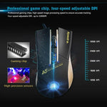 Apedra iMICE A5 Souris de jeu haute précision LED à lumière respiratoire contrôlée à quatre couleurs USB 7 boutons 3200 DPI Souris de jeu optique filaire pour ordinateur PC portable, iMICE A5