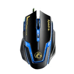 Apedra iMICE A9 Souris de jeu haute précision LED à quatre couleurs à respiration contrôlée USB 6 boutons 3200 DPI Souris de jeu optique filaire pour ordinateur PC portable, iMICE A9