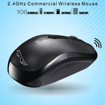 ZGB 101B Souris optique sans fil professionnelle et commerciale 2,4 GHz 1600 DPI, clic silencieux, mini souris silencieuse pour ordinateur portable, PC, distance sans fil : 30 m
