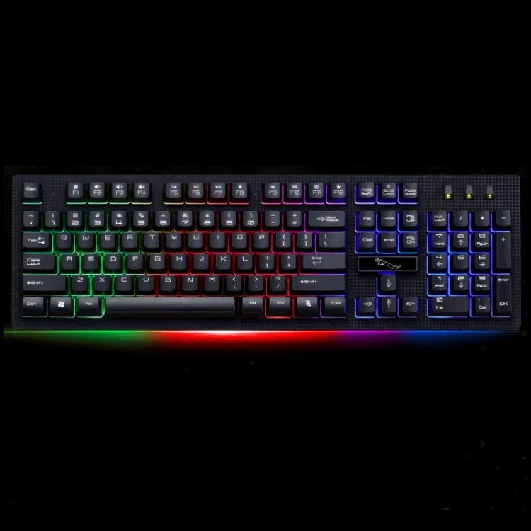 ZGB G20 Clavier d'ordinateur lumineux filaire USB à 104 touches, sensation mécanique, clavier de jeu