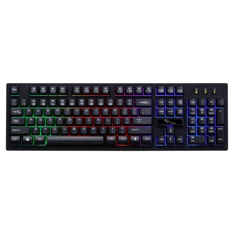 ZGB G20 Clavier d'ordinateur lumineux filaire USB à 104 touches, sensation mécanique, clavier de jeu