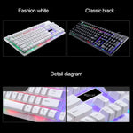 ZGB G20 Clavier d'ordinateur lumineux filaire USB à 104 touches, sensation mécanique, clavier de jeu