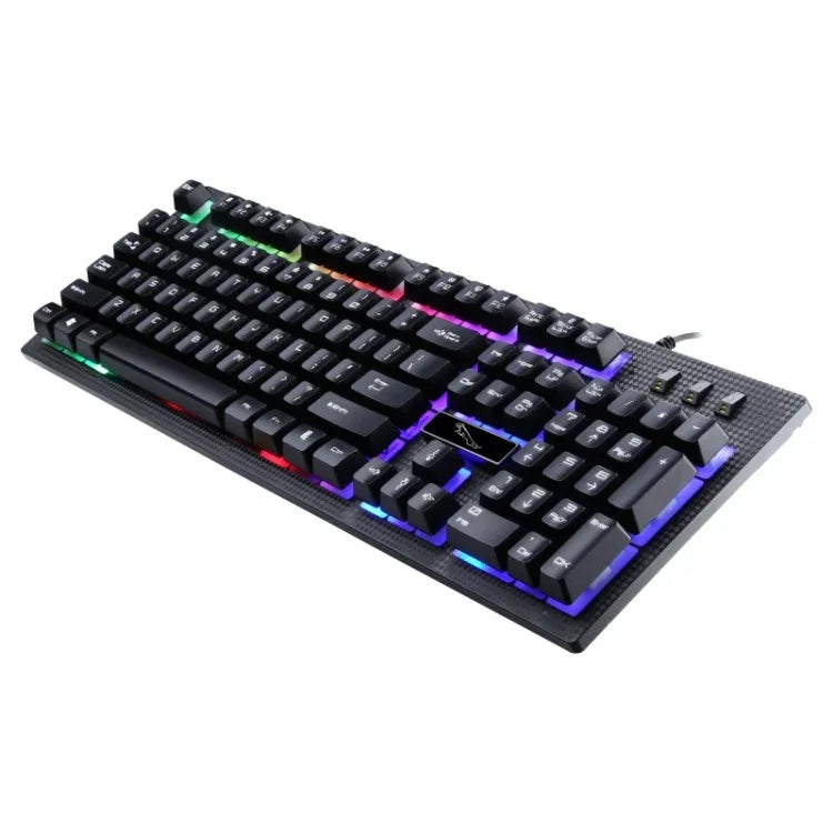 ZGB G20 Clavier d'ordinateur lumineux filaire USB à 104 touches, sensation mécanique, clavier de jeu