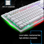ZGB G20 Clavier d'ordinateur lumineux filaire USB à 104 touches, sensation mécanique, clavier de jeu