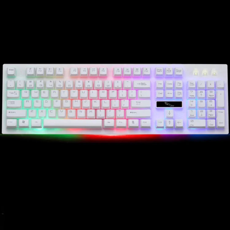 ZGB G20 Clavier d'ordinateur lumineux filaire USB à 104 touches, sensation mécanique, clavier de jeu