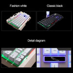 Clavier de jeu ZGB G700 104 touches filaire USB à sensation mécanique, panneau métallique lumineux, suspension, avec support de téléphone