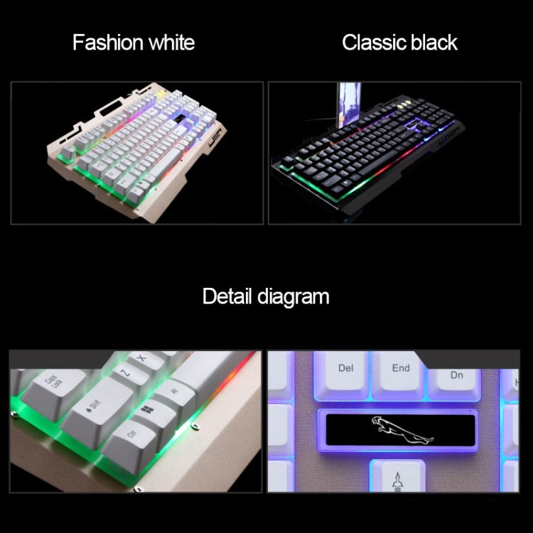 Clavier de jeu ZGB G700 104 touches filaire USB à sensation mécanique, panneau métallique lumineux, suspension, avec support de téléphone