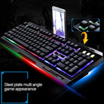 Clavier de jeu ZGB G700 104 touches filaire USB à sensation mécanique, panneau métallique lumineux, suspension, avec support de téléphone